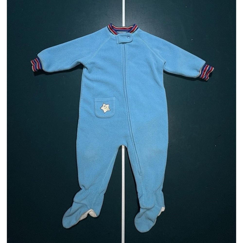 Vintage LL Bean Fleece Winter Snow Bunting Suit Toddler 18 Months Blue 90s
